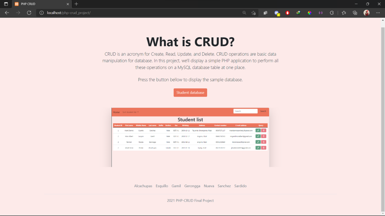 Student Management CRUD (Back-End)