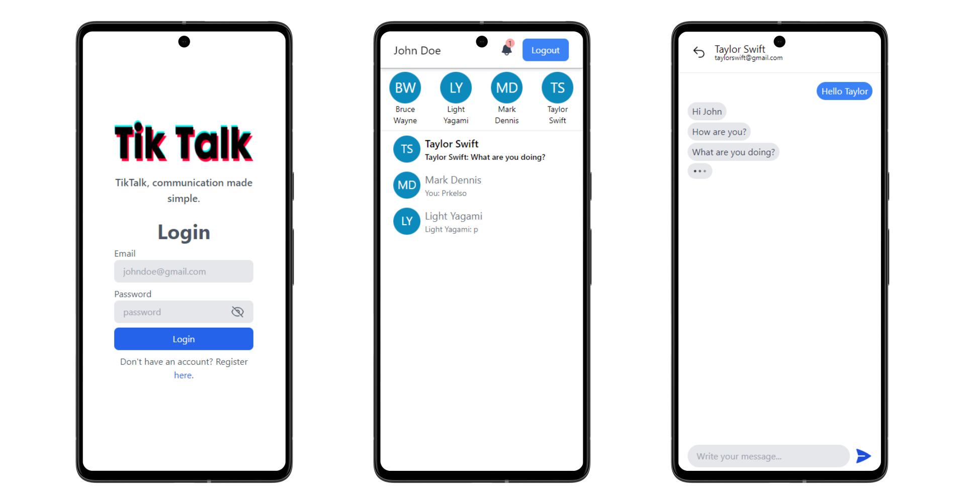 Tiktalk - Chat App (Full-Stack)